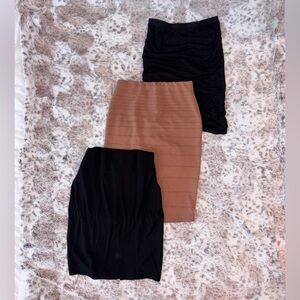 Elegant Black and Tan Women's Skirt Set